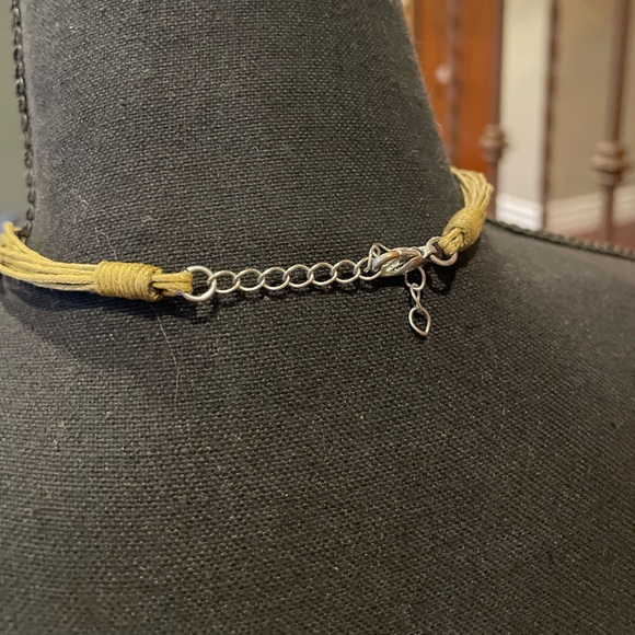 Statement Geometric Shell Pendant on Rope Necklace - Picture 6 of 7